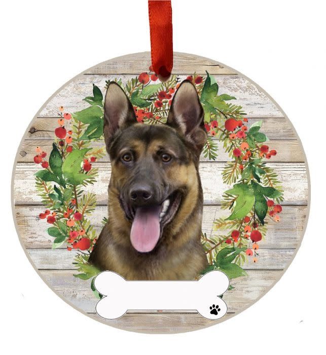 German Shepherd Wreath Ornament