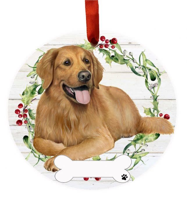 Golden Retriever Full Body Wreath Ornament