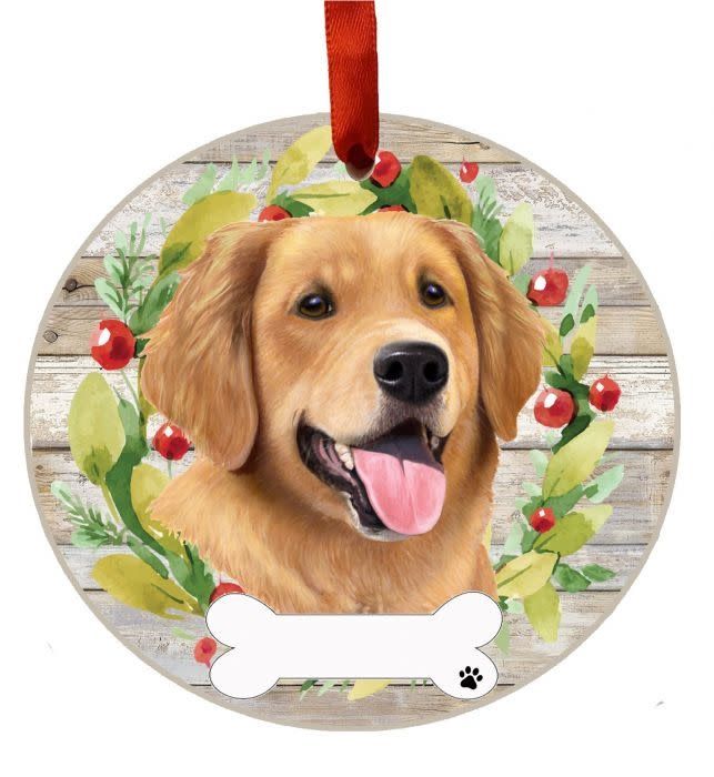 Golden Retriever Wreath Ornament