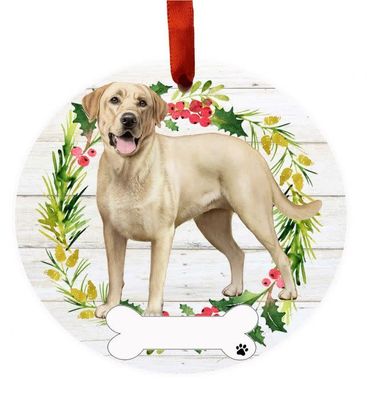 Yellow Labrador Full Body Wreath Ornament