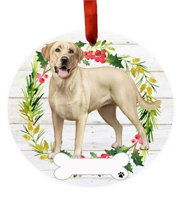 Yellow Labrador Full Body Wreath Ornament