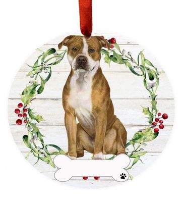 Pit Bull Full Body Wreath Ornament