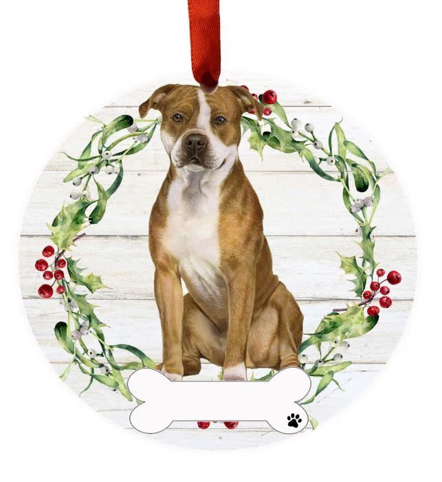 Pit Bull Full Body Wreath Ornament