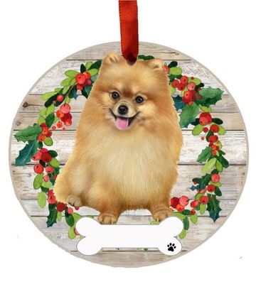 Pomeranian Full Body Wreath Ornament