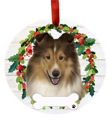 Sheltie Wreath Ornament