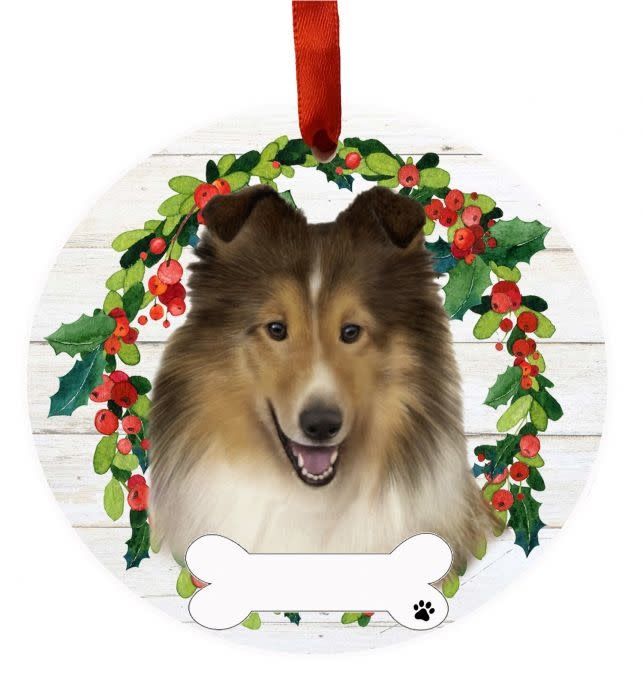 Sheltie Wreath Ornament
