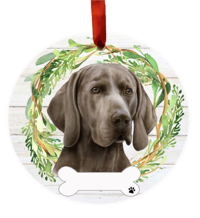 Weimaraner Wreath Ornament