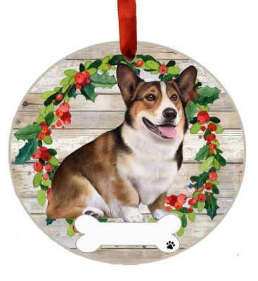 Welsh Corgi Full Body Wreath Ornament