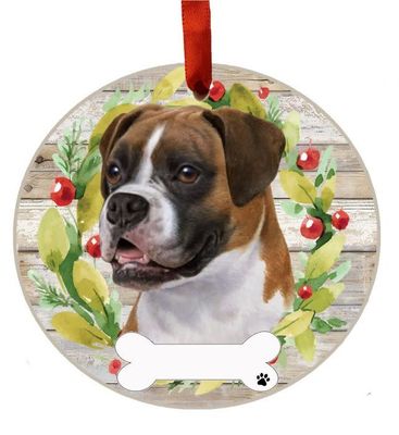 Uncropped Boxer Wreath Ornament