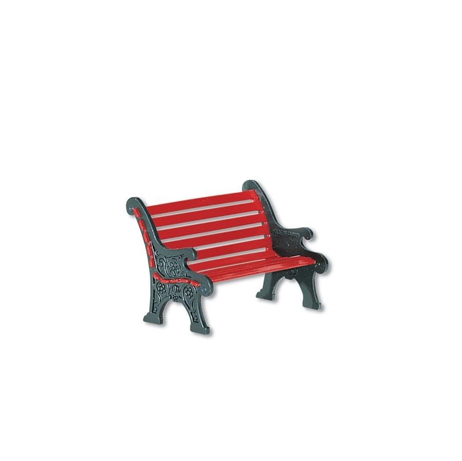 Red Wrought Iron Park Bench