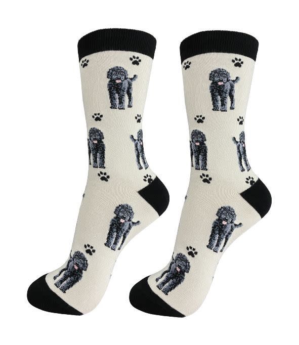 Full Body Black Labradoodle Socks