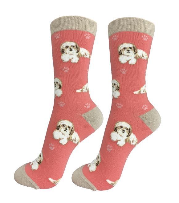 Full Body Tan &amp; White Shih Tzu Socks