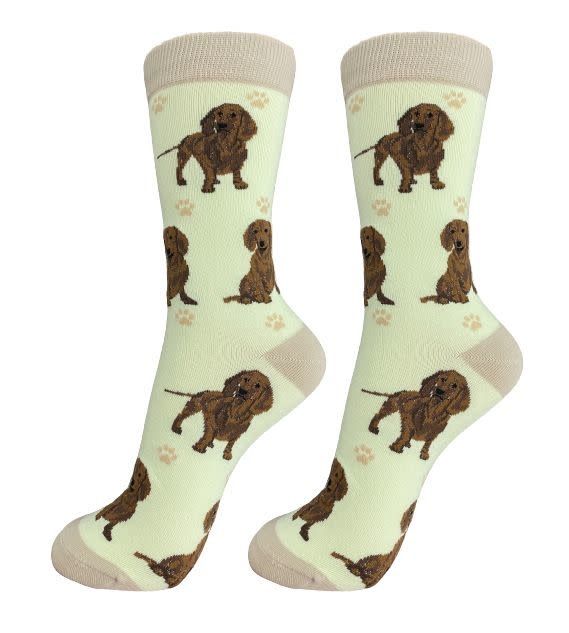 Full Body Red Dachshund Socks