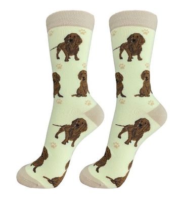 Full Body Red Dachshund Socks