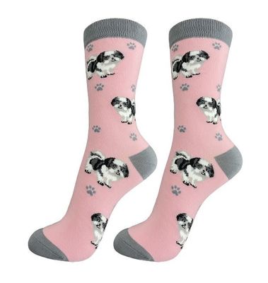 Full Body Black &amp; White Shih Tzu Socks