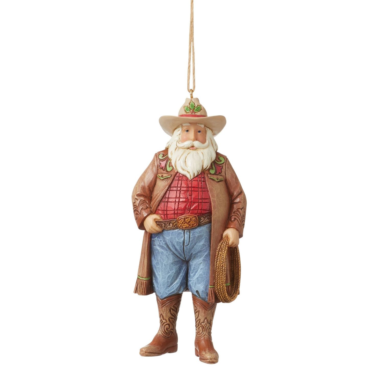 &quot;It&#39;s Christmas Y&#39;all&quot; Western Santa Ornament