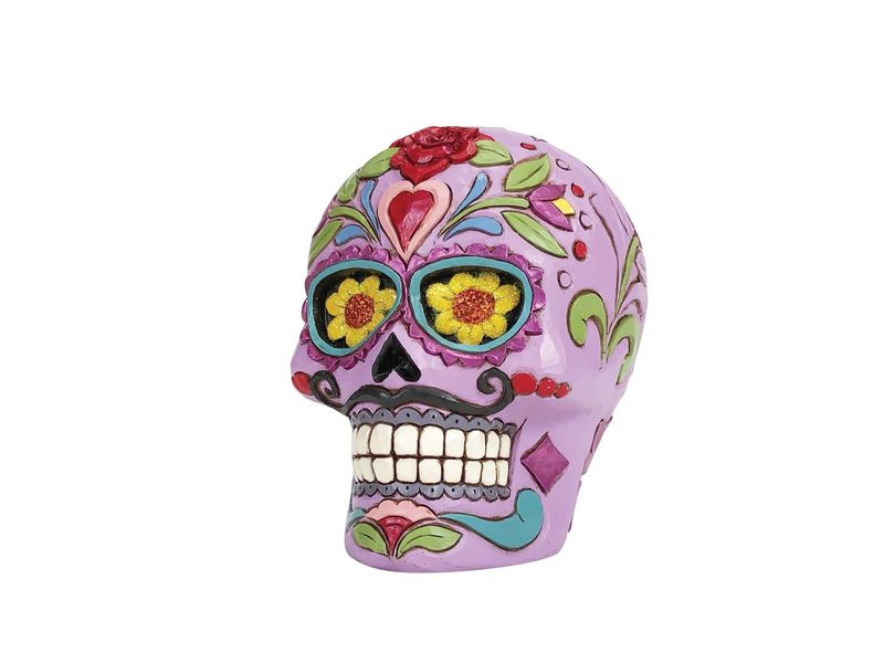 &quot;Colorful Calavera&quot; Purple Skull