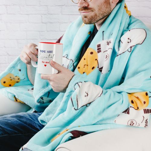 Milk &amp; Cookies Plush Blanket with Bag