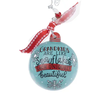 Grandkids Snowflake Ball Ornament