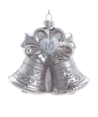 10th Anniversary Bells Glass Ornament