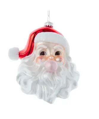 Glass Santa Face with Bubble Gum Ornament