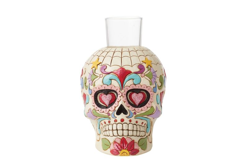 &quot;Day Of The Dead Skull Candleholder&quot; Figure