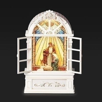 Holy Family in Stain Glass Church Shimmer