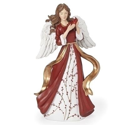 Berry Angel Holding Cardinal 9.5&quot;