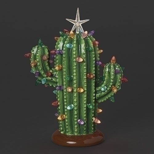 Light Up Ceramic Christmas Cactus