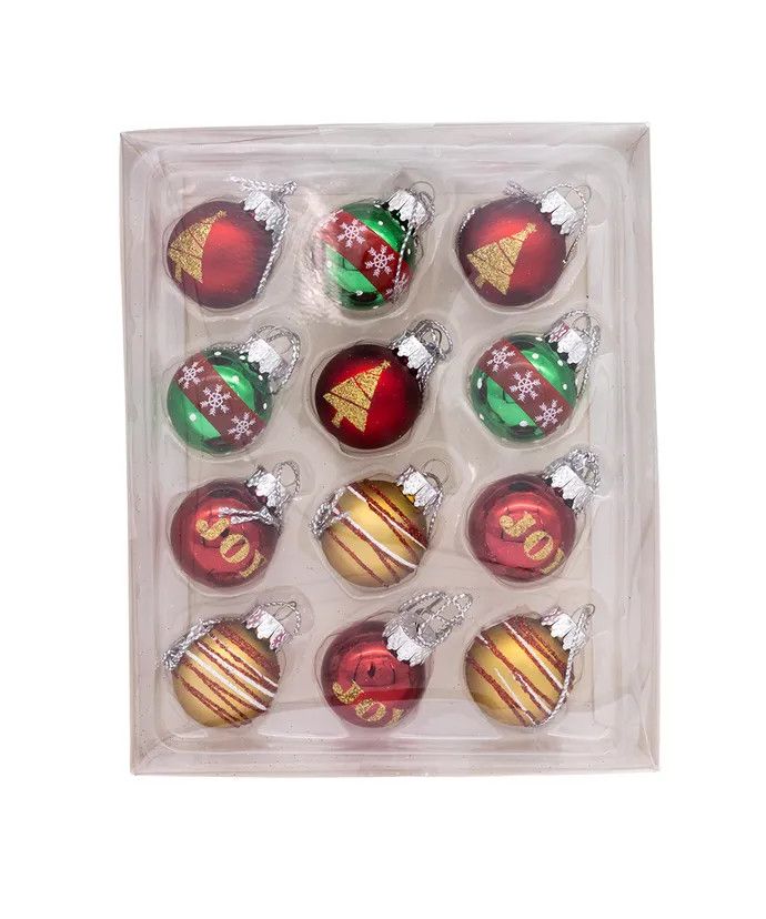 Mini Deco Balls Ornaments set/12