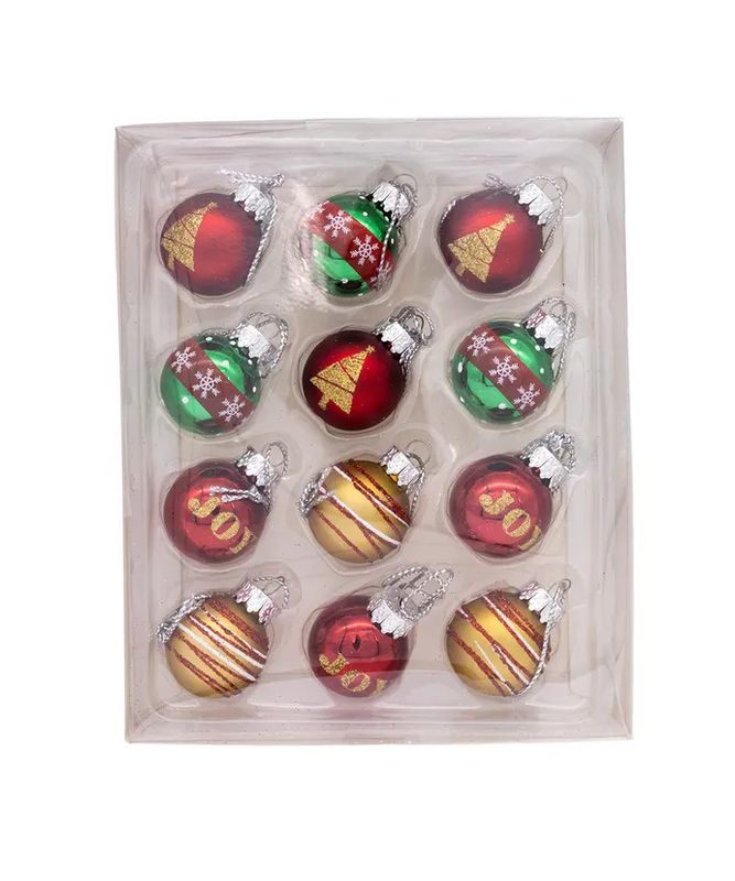 Mini Deco Balls Ornaments set/12
