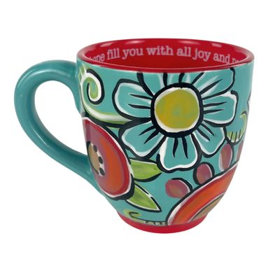 Hope Joy Peace Floral Mug by Boerne Artist