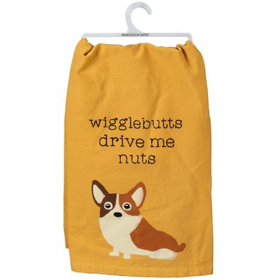 Wigglebutts Drive Me Nuts Corgi Kitchen Towel