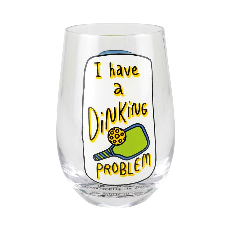 Dinking Problem Pickleball Stemless Wine Glass