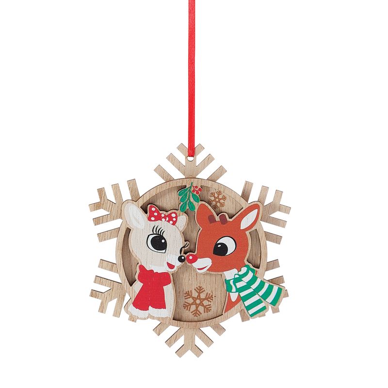 Rudolph &amp; Clarice Wood Ornament