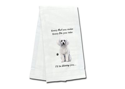 Poodle, White Kitchen Towel