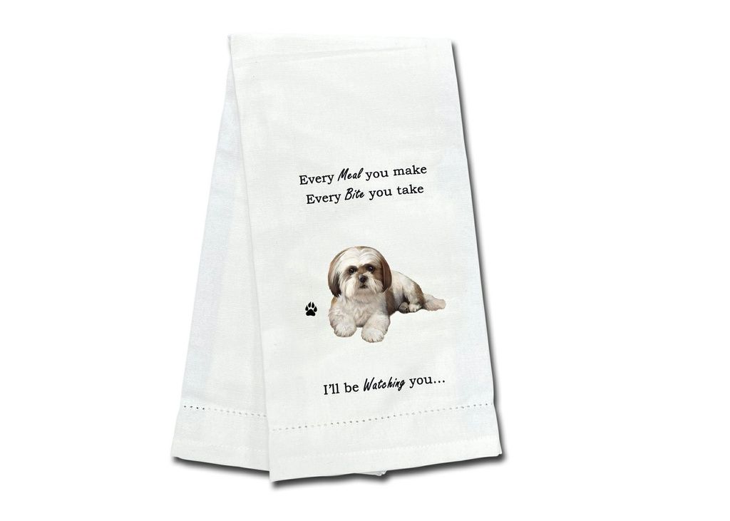 Shih Tzu, tan &amp; white Kitchen Towel