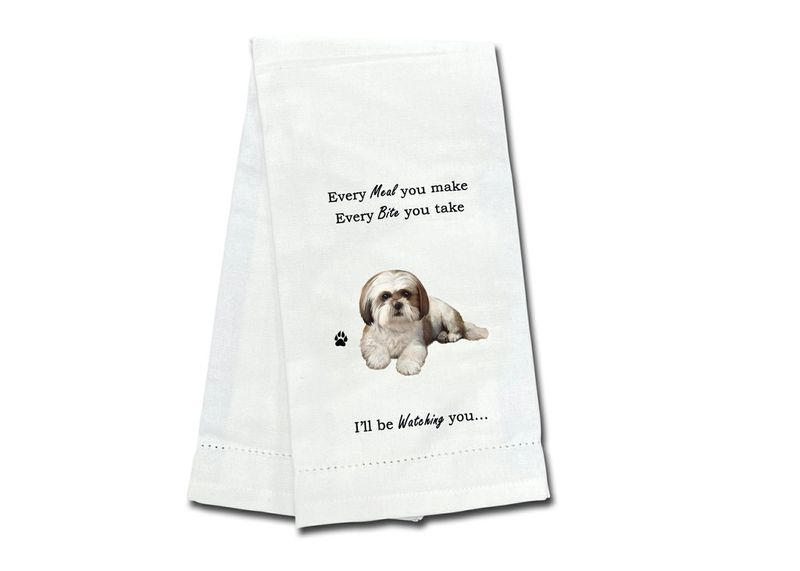 Shih Tzu, tan &amp; white Kitchen Towel