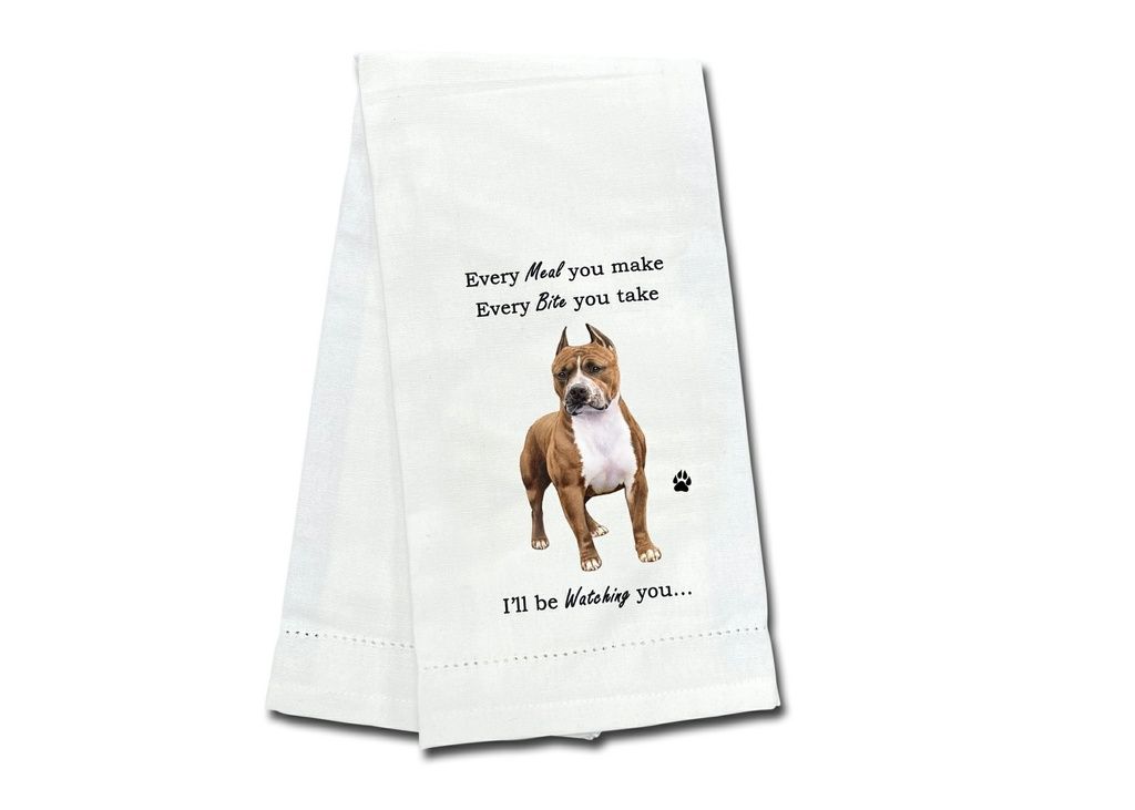 Pit Bull, Brindle &amp; White Kitchen Towel