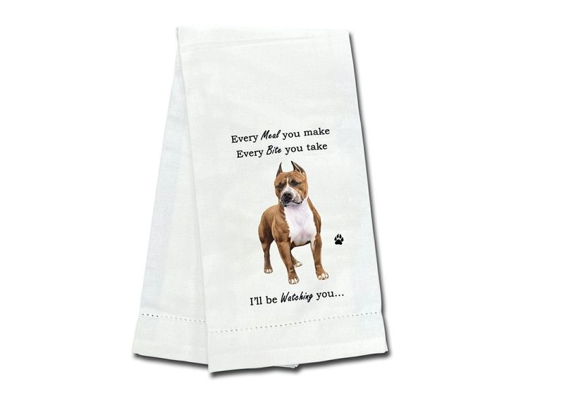 Pit Bull, Brindle &amp; White Kitchen Towel