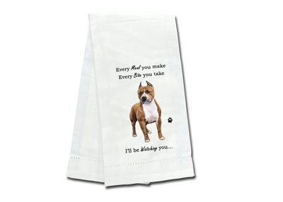 Pit Bull, Brindle &amp; White Kitchen Towel
