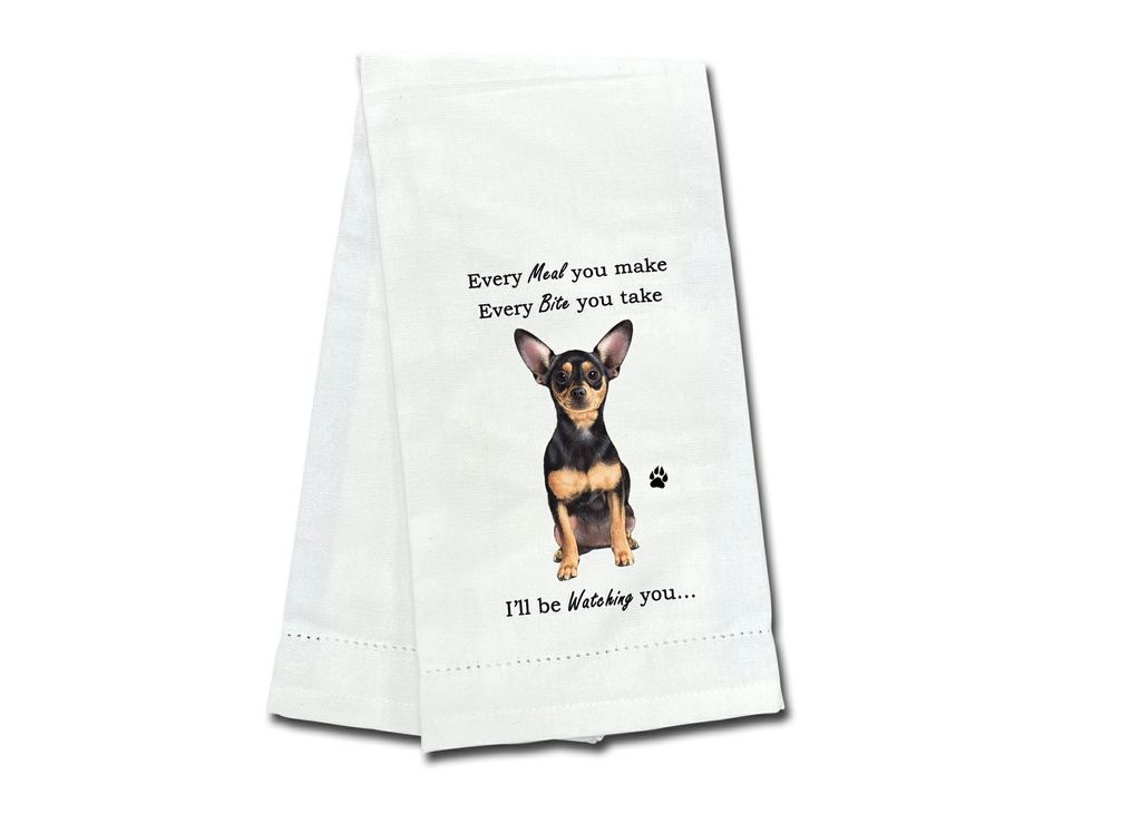 Chihuahua, black Kitchen Towel