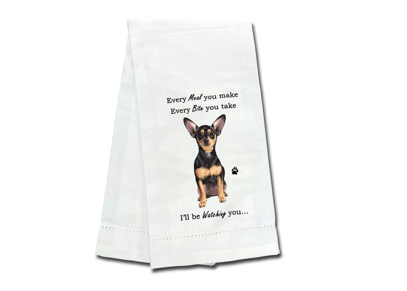 Chihuahua, black Kitchen Towel
