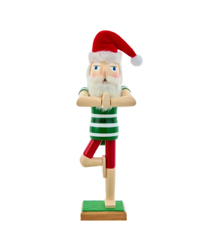 Wood Yoga Santa Nutcracker