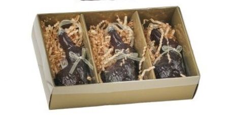 Glass Chocolate Bunny Ornaments Box of 3