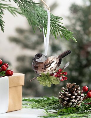 Kissing Krystal Winter Chickadee Ornament