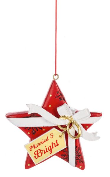 Married &amp; Bright Star Ornament