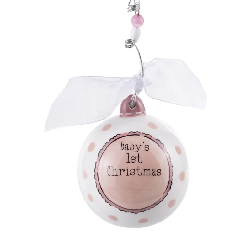 Baby&#39;s 1st Pink Rocking Horse Ornament