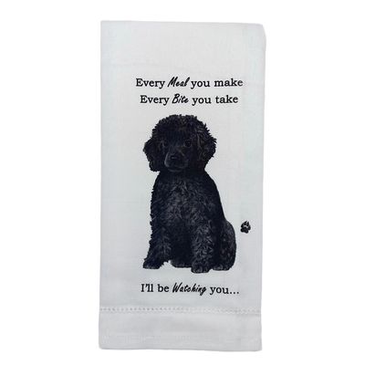 Poodle, Black Kitchen Towel