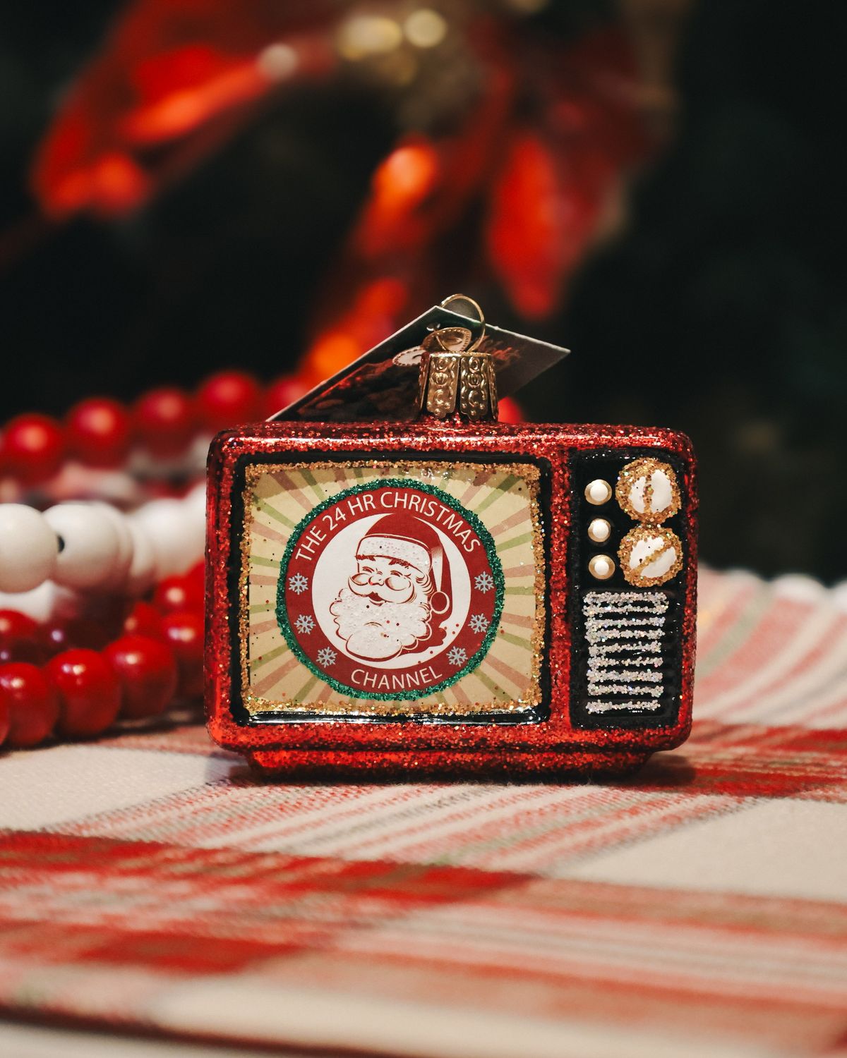 24 Hour Christmas Channel TV Ornament
